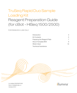 TruSeq Rapid Duo Sample Loading Kit Reagent Preparation Guide