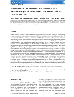 Victimization and substance use disorders in a women and men