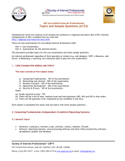 Topics and Sample Questions (A123) AIP (Accredited Internet Professionals)