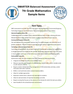 7th Grade Mathematics Sample Items SMARTER Balanced Assessment Item Types