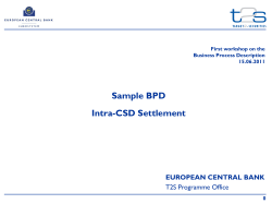 Sample BPD Intra-CSD Settlement EUROPEAN CENTRAL BANK
