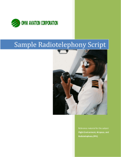 Sample Radiotelephony Script OMNI AVIATION CORPORATION Reference material for the subject