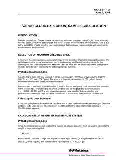 VAPOR CLOUD EXPLOSION, SAMPLE CALCULATION GAP.8.0.1.1.A  June 2, 2003