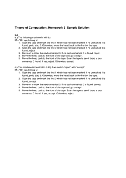 Theory of Computation, Homework 3  Sample Solution