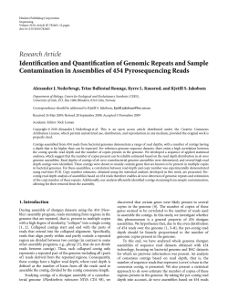 Research Article Identification and Quantification of Genomic Repeats and Sample
