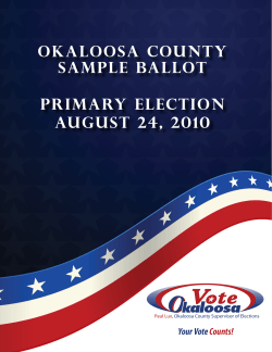 Okaloosa County Sample Ballot Primary Election August 24, 2010