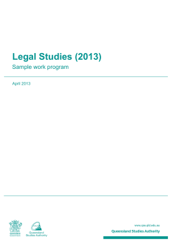 Legal Studies (2013) Sample work program April 2013
