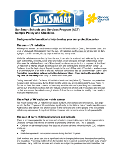 SunSmart Schools and Services Program (ACT) Sample Policy and Checklist.