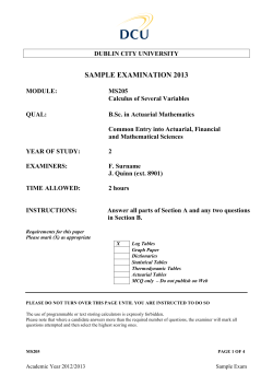 SAMPLE EXAMINATION 2013