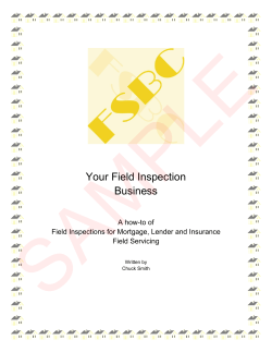 SAMPLE Your Field Inspection Business A how-to of