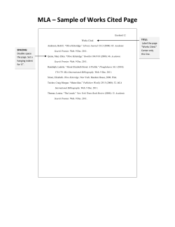 MLA – Sample of Works Cited Page