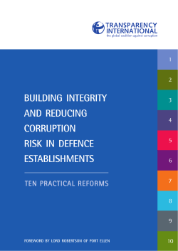 BUILDING INTEGRITY AND REDUCING CORRUPTION RISK IN DEFENCE
