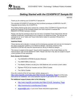 Getting Started with the CC430F6137 Sample Kit
