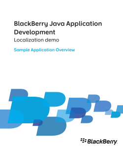 BlackBerry Java Application Development Localization demo Sample Application Overview