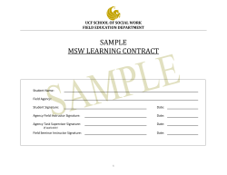 SAMPLE MSW LEARNING CONTRACT  UCF SCHOOL OF SOCIAL WORK