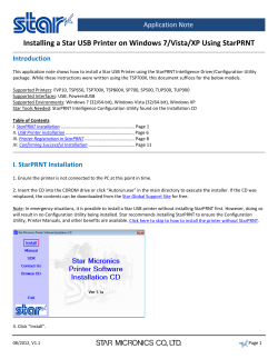 Installing a Star USB Printer on Windows 7/Vista/XP Using StarPRNT Introduction