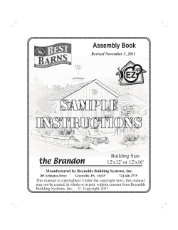 SAMPLE INSTRUCTIONS the Brandon Assembly Book