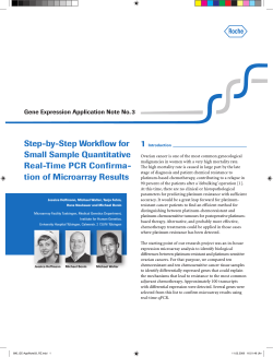 Step-by-Step Workflow for 1 Small Sample Quantitative Gene Expression Application Note No. 3