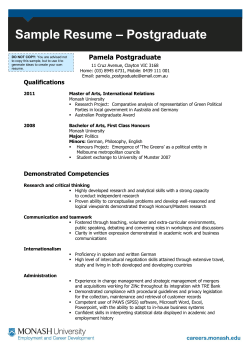 – Postgraduate Sample Resume Pamela Postgraduate