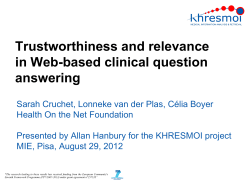 Trustworthiness and relevance in Web-based clinical question answering
