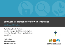 Software Validation Workflow in TrackWise Interfaces with Livelink