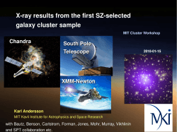 X­ray results from the first SZ­selected  galaxy cluster sample Chandra South Pole 