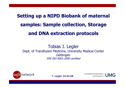 Setting up a NIPD Biobank of maternal samples: Sample collection, Storage