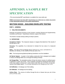 APPENDIX A SAMPLE BET SPECIFICATION