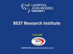BEST Research Institute Dr Ed Loffill  CIWEM/IEMA University Innovations event