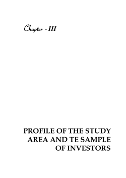 PROFILE OF THE STUDY AREA AND TE SAMPLE OF INVESTORS