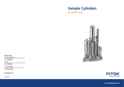 Sample Cylinders SC and MC Series www.fitokgroup.com FITOK Group