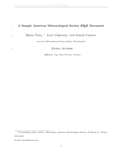 A Sample American Meteorological Society L TEX Document Brian Papa,