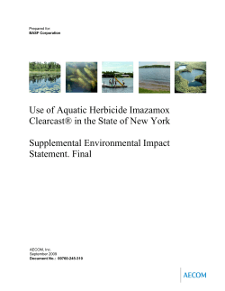 Use of Aquatic Herbicide Imazamox  Supplemental Environmental Impact