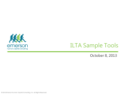 ILTA Sample Tools October 8, 2013 we take change personally