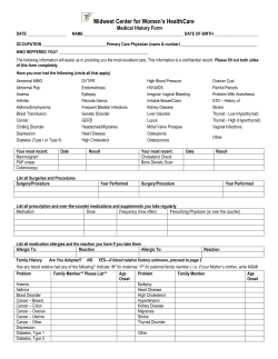 Midwest Center for Women’s HealthCare Medical History Form