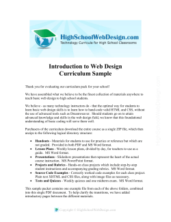 Introduction to Web Design Curriculum Sample
