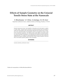 Effects of Sample Geometry on the Uniaxial S. Brinckmann,