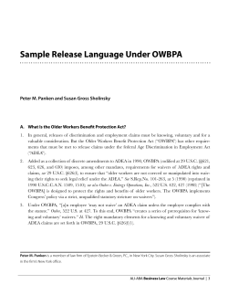 Sample Release Language Under OWBPA