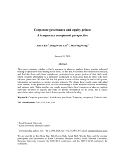 Corporate governance and equity prices: A temporary component perspective Joon Chae
