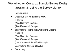 Workshop on Complex Sample Survey Design • Introduction