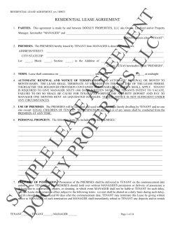 RESIDENTIAL LEASE AGREEMENT