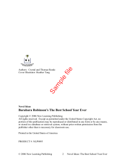 Sample file Barabara Robinson’s The Best School Year Ever