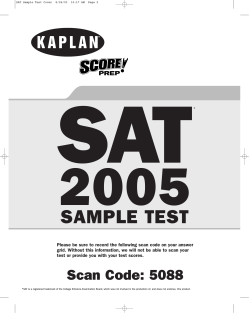 SAT 2005 SAMPLE TEST K A P L A N
