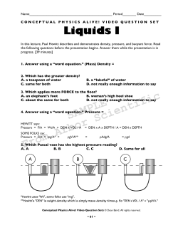 Liquids I
