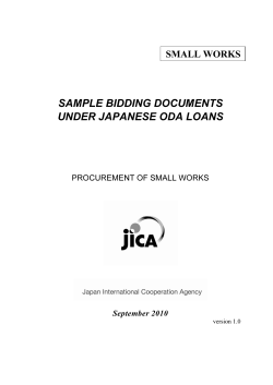 SAMPLE BIDDING DOCUMENTS UNDER JAPANESE ODA LOANS SMALL WORKS
