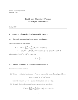 Earth and Planetary Physics — Sample solutions — 6