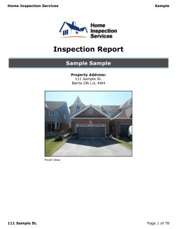 Inspection Report Sample Sample Home Inspection Services Sample