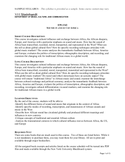 SAMPLE SYLLABUS