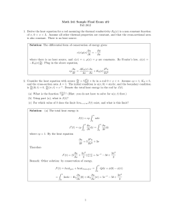 Math 241 Sample Final Exam #2 Fall 2012