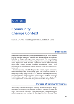 Community Change Context CHAPTER 5 Introduction